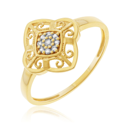 Bague en or jaune et oxydes...