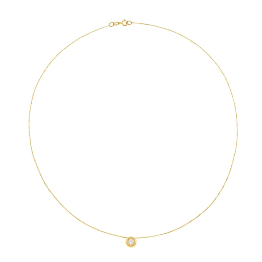 Collier en or jaune et oxyde de zirconium