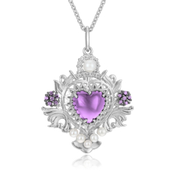Collier en argent rhodié,...