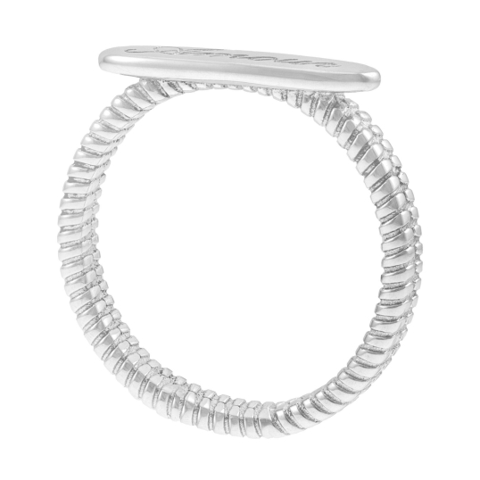 Bague en argent rhodié, maman