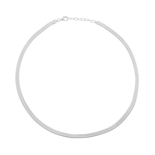 Collier en argent rhodié, maille serpent