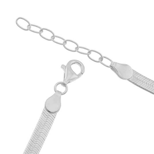 Collier en argent rhodié, maille serpent