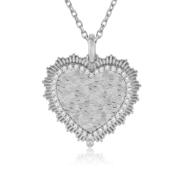 Collier en argent rhodié et...