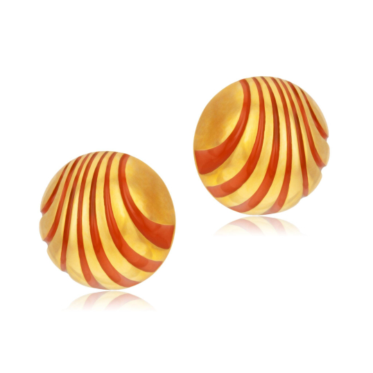 Boucles d'oreilles en plaqué or et laque