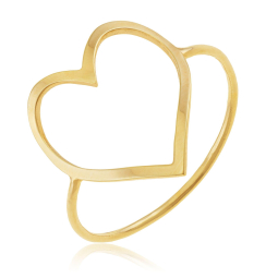 Bague en or jaune, coeur