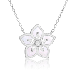 Collier en argent rhodié,...