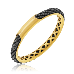 Bague en or jaune et acier