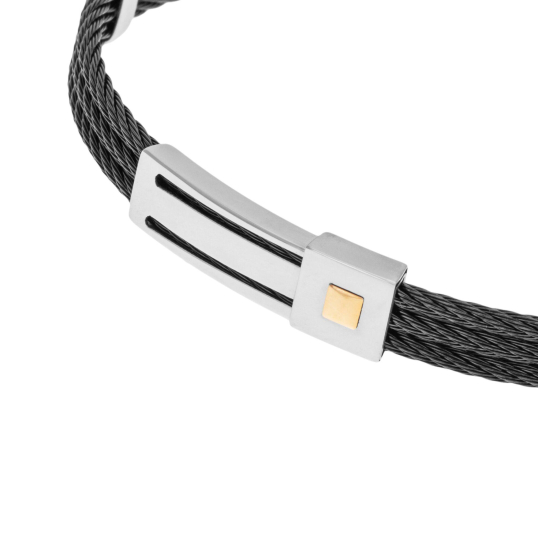 Bracelet jonc en or jaune et acier