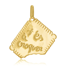 Pendentif or jaune forme...