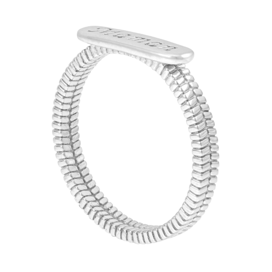 Bague en argent rhodié, maman