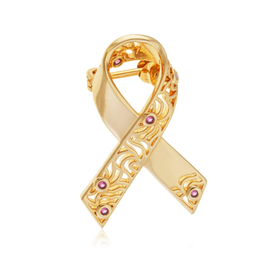 Broche en plaqué or et oxydes de zirconium
