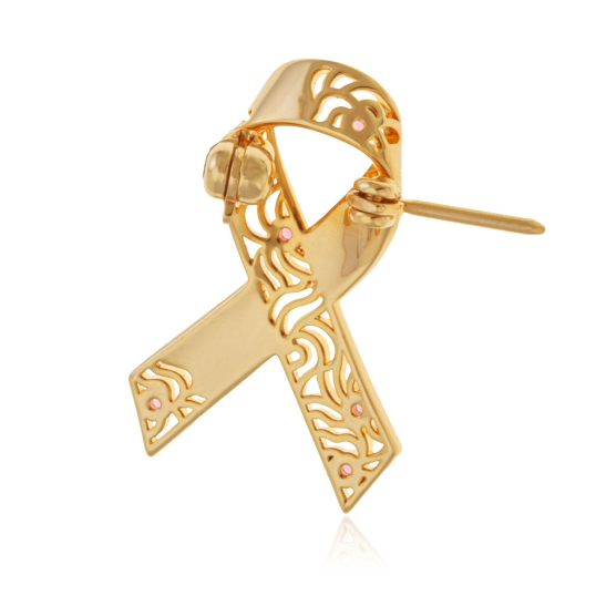 Broche en plaqué or et oxydes de zirconium