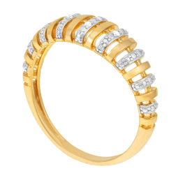 Bague en or jaune et rhodié, diamants , ajourée