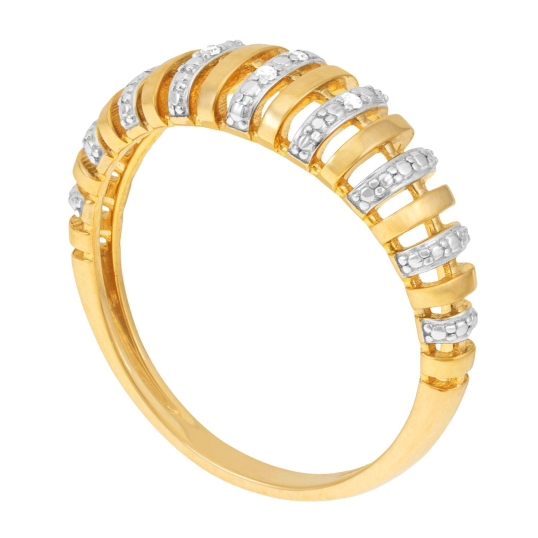 Bague en or jaune et rhodié, diamants , ajourée Bague en or jaune et rhodié, diamants , ajourée