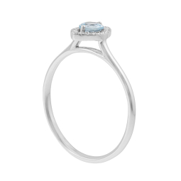 Bague en or gris, tourmaline rose et diamants 