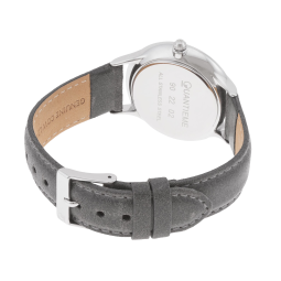 Montre homme, boite en acier, bracelet en cuir vieilli, verre minéral