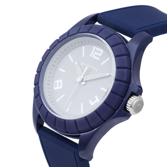 Montre homme, boite en plastique, bracelet en silicone et verre minéral