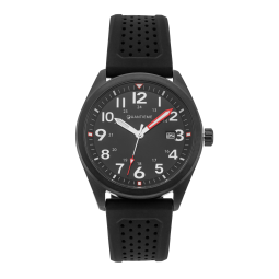 Montre homme, boite en acier, bracelet en silicone et verre minéral