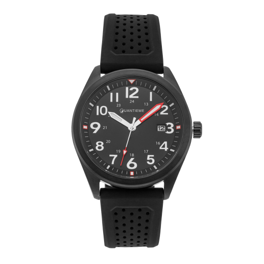 Montre homme, boite en acier, bracelet en silicone et verre minéral