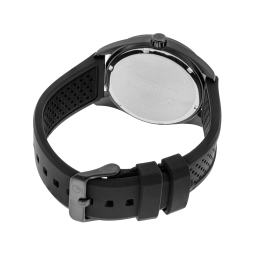 Montre homme, boite en acier, bracelet en silicone et verre minéral