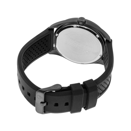 Montre homme, boite en acier, bracelet en silicone et verre minéral