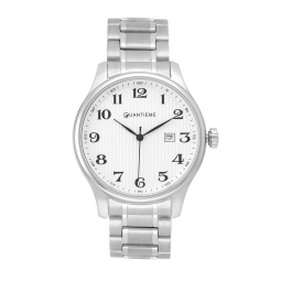 Montre homme, boîte et bracelet en acier, verre minéral