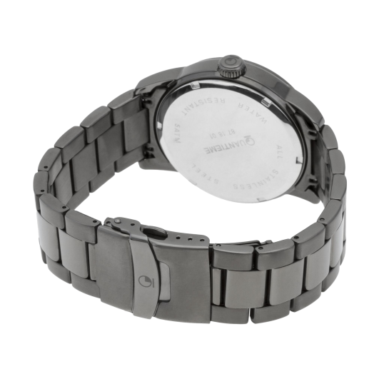 Montre homme, boîte acier gris, bracelet acier gris et verre minéral. Montre homme, boîte acier gris, bracelet acier gris et verre minéral.