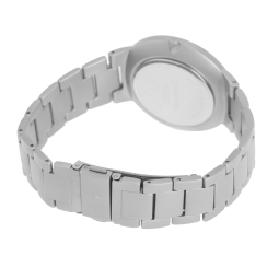 Montre homme, boîte acier et bracelet acier gris, verre minéral