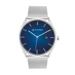 Montre homme, boîte en acier, bracelet en acier et verre minéral