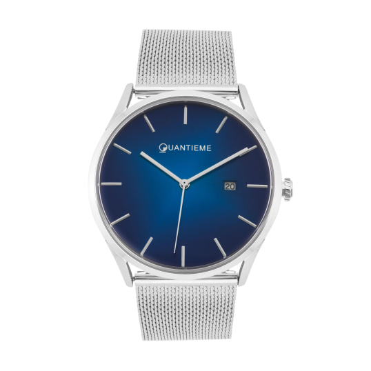 Montre homme, boîte en acier, bracelet en acier et verre minéral
