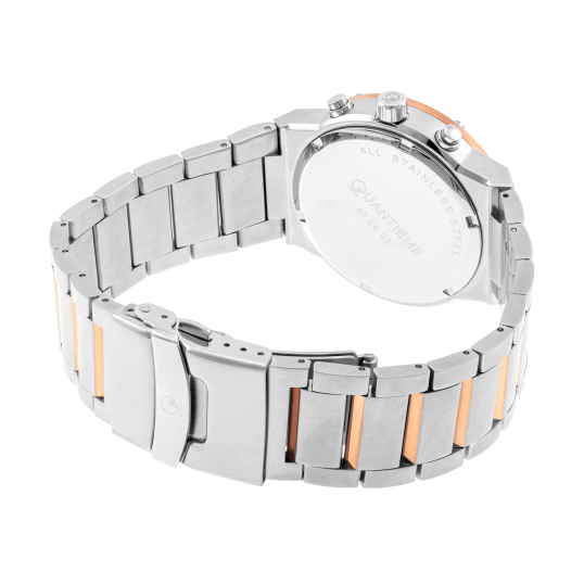 Montre homme, boite et bracelet en acier, verre minéral