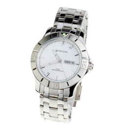 Montre homme étanche 100 m, boîte acier, bracelet acier et verre minéral