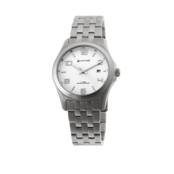 Montre homme étanche 100m, boîte acier, bracelet acier et verre minéral