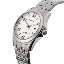 Montre homme étanche 100m, boîte acier, bracelet acier et verre minéral