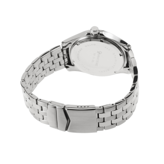Montre homme étanche 100m, boîte acier, bracelet acier et verre minéral