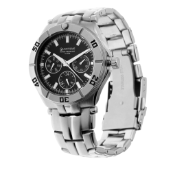 Montre homme étanche 100 m, boîte et bracelet en acier, verre minéral
