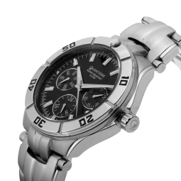 Montre homme étanche 100 m, boîte et bracelet en acier, verre minéral