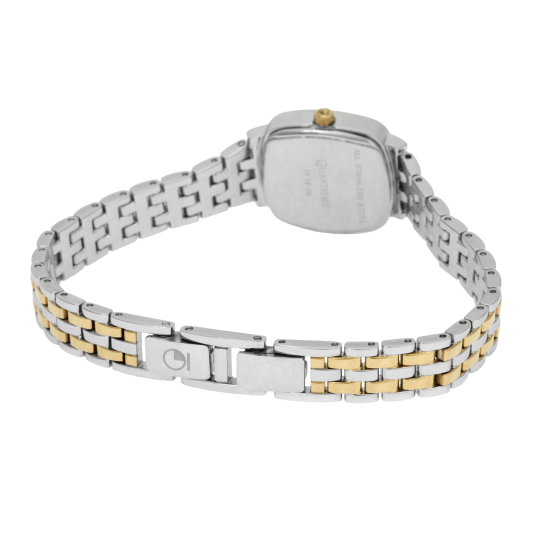 Montre femme, boîte et bracelet acier et acier doré, verre minéral Montre femme, boîte et bracelet acier et acier doré, verre minéral