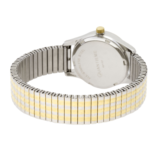 Montre dame, boîte acie, bracelet acier et acier doré, verre minéral Montre dame, boîte acie, bracelet acier et acier doré, verre minéral