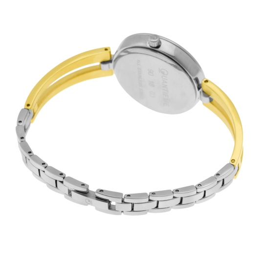 Montre femme, boîte acier, bracelet acier et acier doré et verre minéral Montre femme, boîte acier, bracelet acier et acier doré et verre minéral