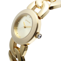Montre dame, boîte et bracelet en acier doré