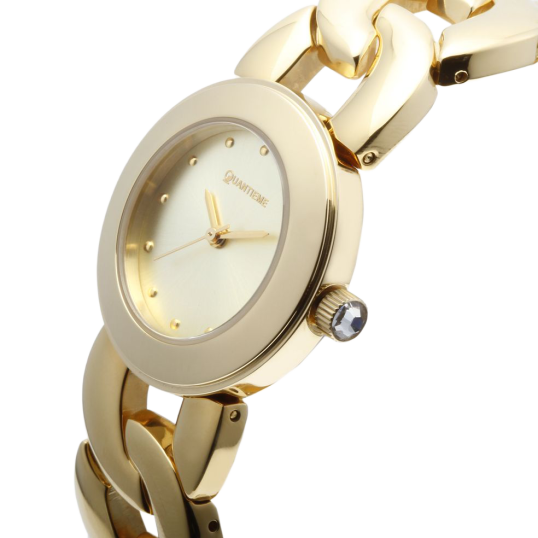 Montre dame, boîte et bracelet en acier doré Montre dame, boîte et bracelet en acier doré