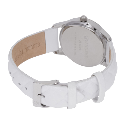 Montre femme, boîte acier, bracelet cuir et verre minéral