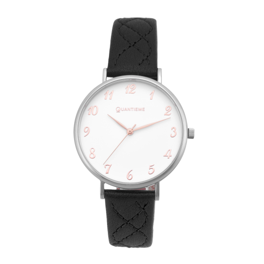 Montre femme, boite acier, bracelet cuir et verre minéral Montre femme, boite acier, bracelet cuir et verre minéral