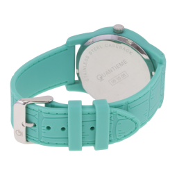 Montre femme, boîte en plastique, bracelet en silicone et verre minéral