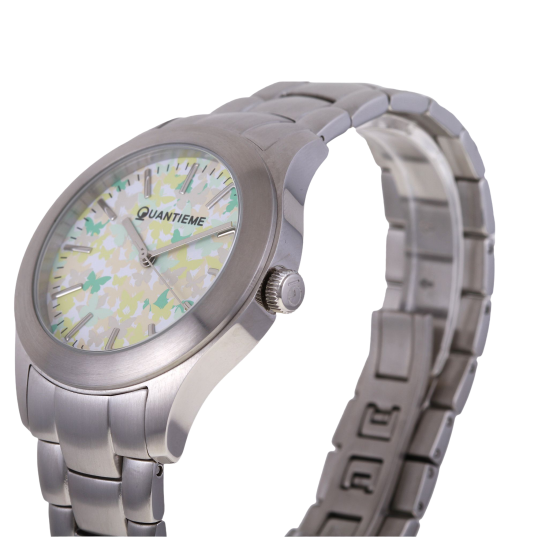 Montre dame, boîte et bracelet acier, verre minéral