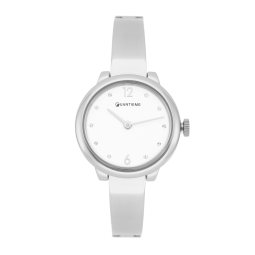 Montre femme, boîte acier, bracelet acier et verre minéral