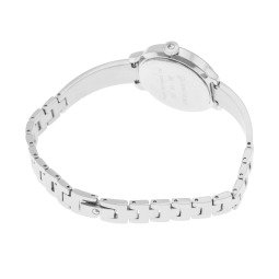 Montre femme, boîte acier, bracelet acier et verre minéral