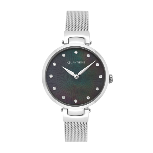 Montre femme, boite et bracelet en acier, verre minéral et cadran nacré Montre femme, boite et bracelet en acier, verre minéral et cadran nacré