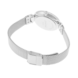 Montre femme, boite et bracelet en acier, verre minéral et cadran nacré